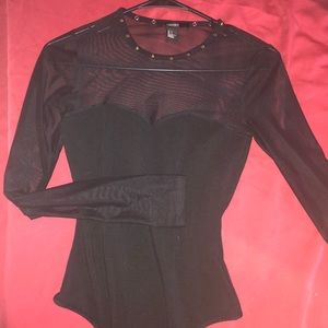 Black long sleeve bodysuit NWOT